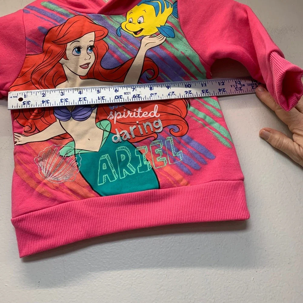 Disney Princess Hoodie Toddler 2T Pink Excellent Ariel Little Mermaid Graphic